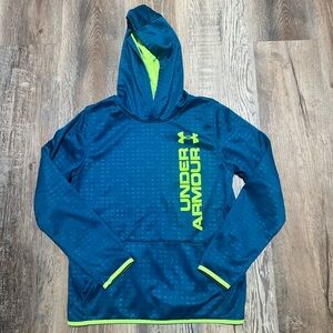 Under Armour Kids Navy and Neon Green Hoodie
